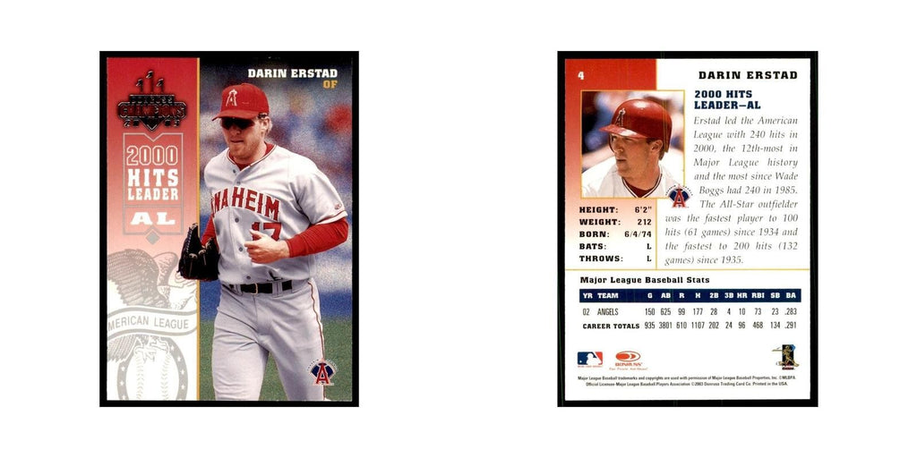 2003 Donruss Champions Darin Erstad Baseball Cards #4