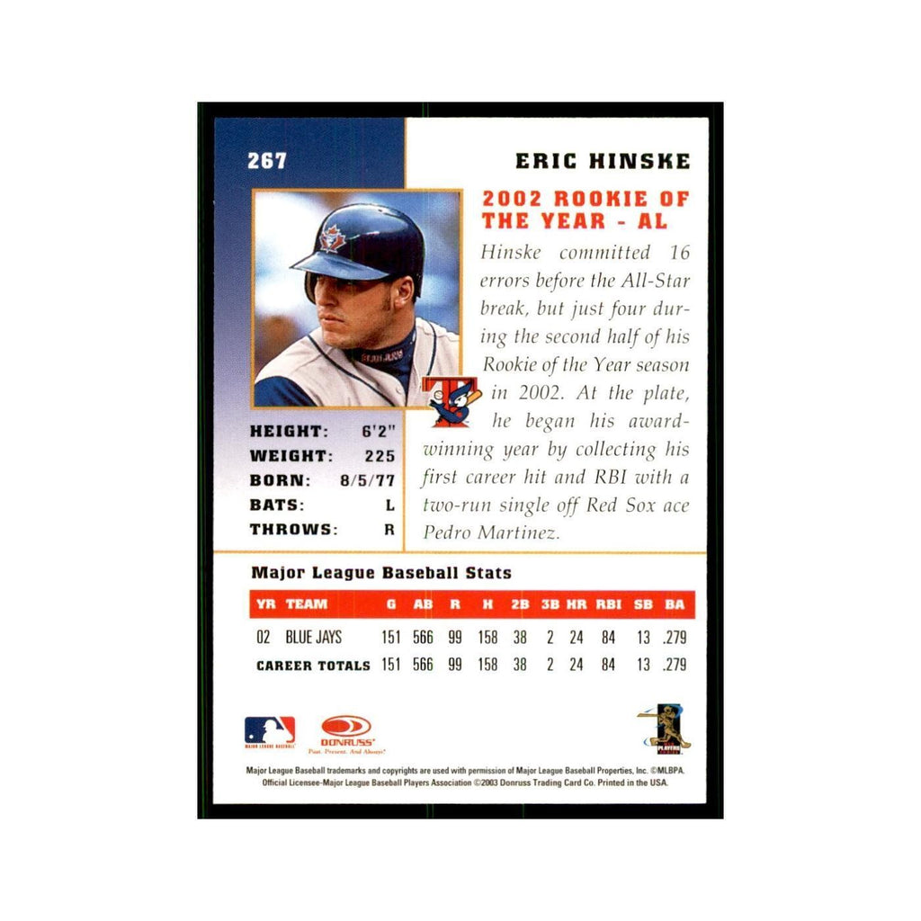 2003 Donruss Champions Eric Hinske Baseball Cards #267