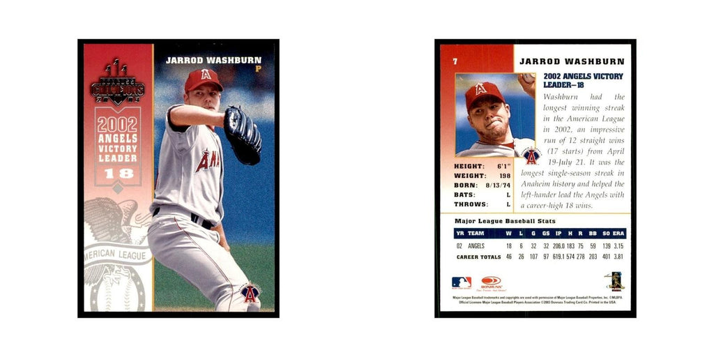 2003 Donruss Champions Jarrod Washburn Baseball Cards #7