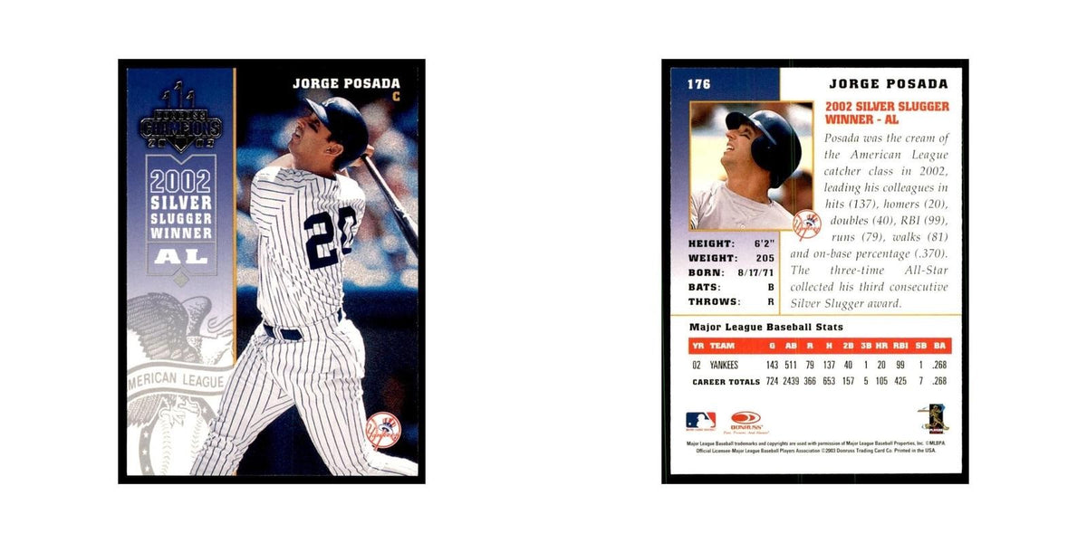 2003 Donruss Champions Jorge Posada Baseball Cards #176
