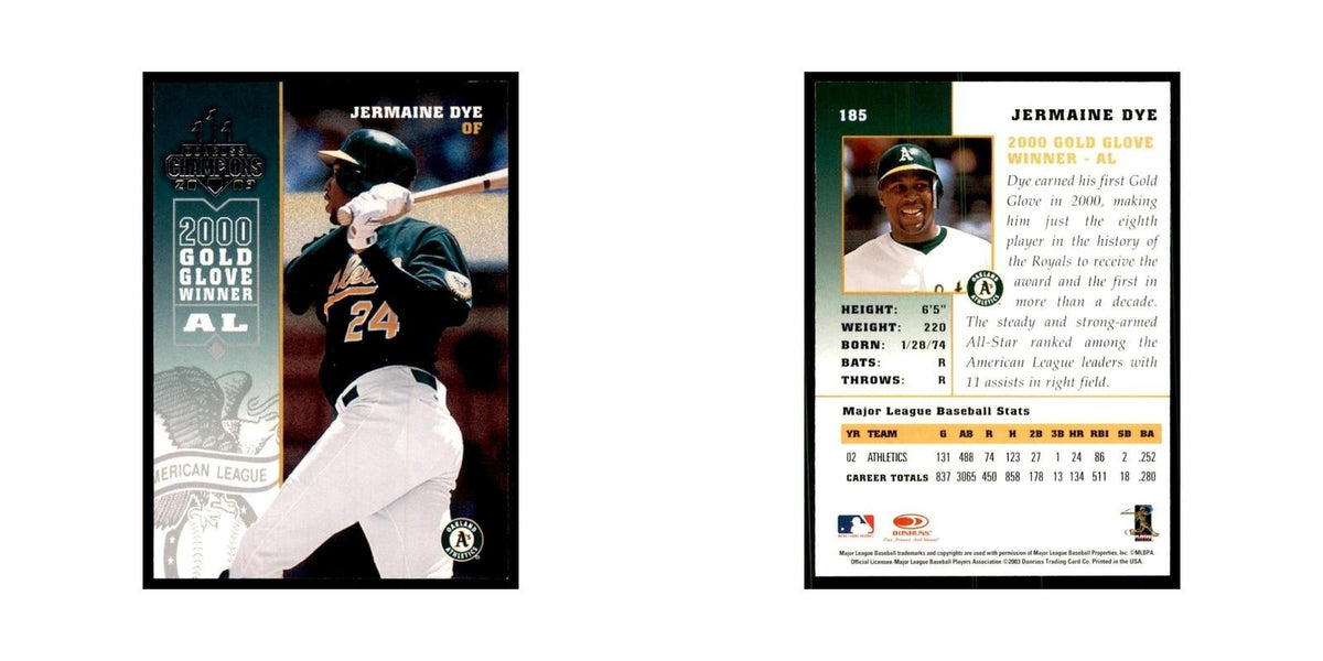 2003 Donruss Champions Jermaine Dye Baseball Cards #185