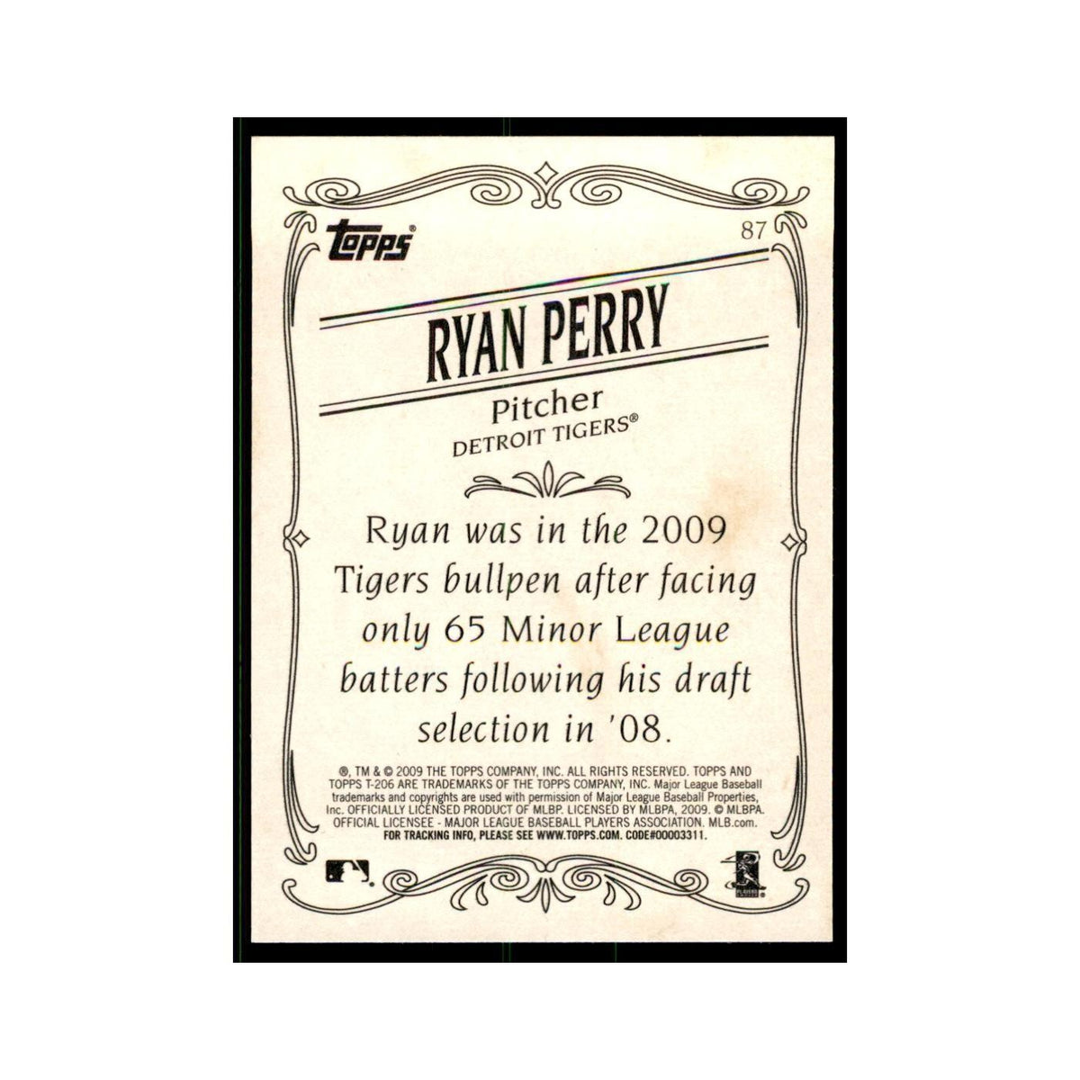 2009 Topps 206 Ryan Perry Baseball Cards #87