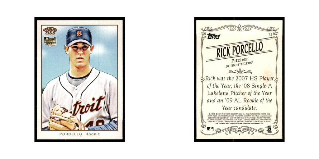 2009 Topps 206 Rick Porcello Baseball Cards #72