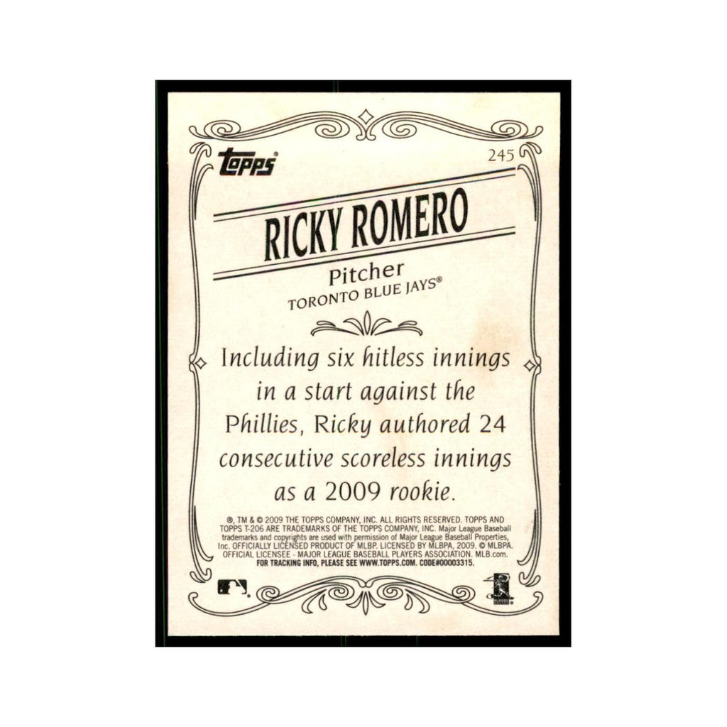 2009 Topps 206 Ricky Romero Baseball Cards #245