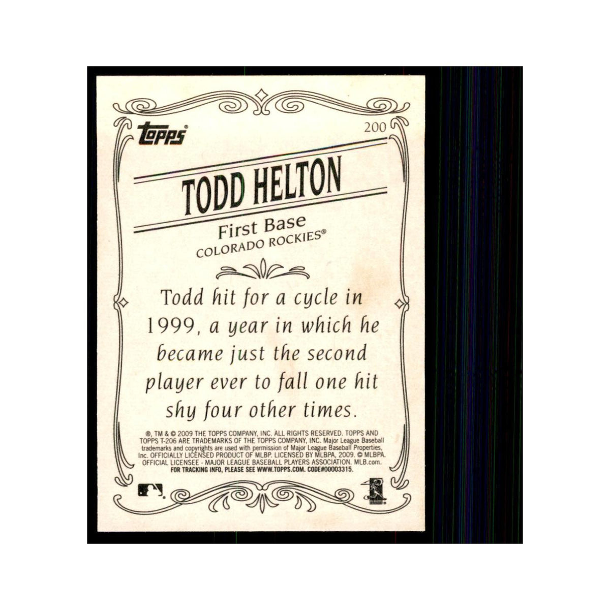 2009 Topps 206 Todd Helton Baseball Cards #200