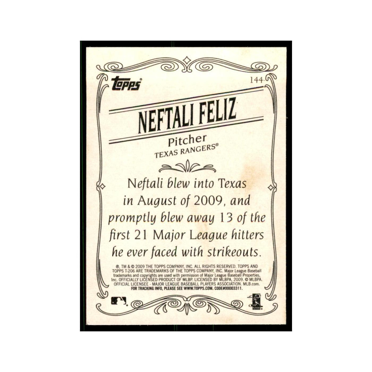 2009 Topps 206 Neftali Feliz Baseball Cards #144