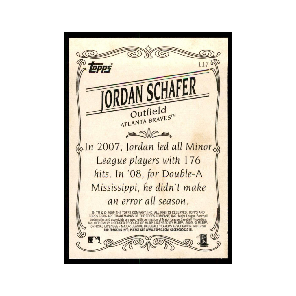 2009 Topps 206 Jordan Schafer Baseball Cards #117