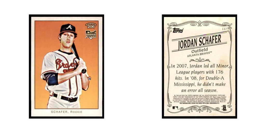 2009 Topps 206 Jordan Schafer Baseball Cards #117