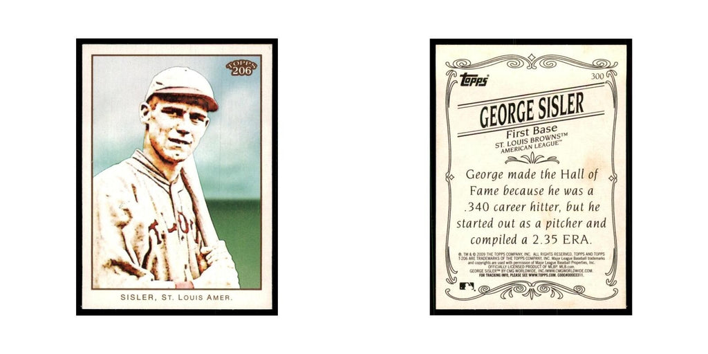 2009 Topps 206 George Sisler Baseball Cards #300