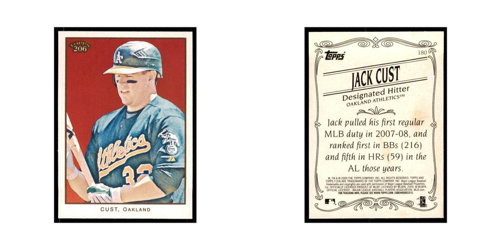 2009 Topps 206 Jack Cust Baseball Cards #180