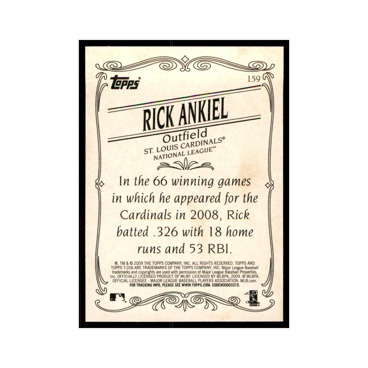 2009 Topps 206 Rick Ankiel Baseball Cards #159