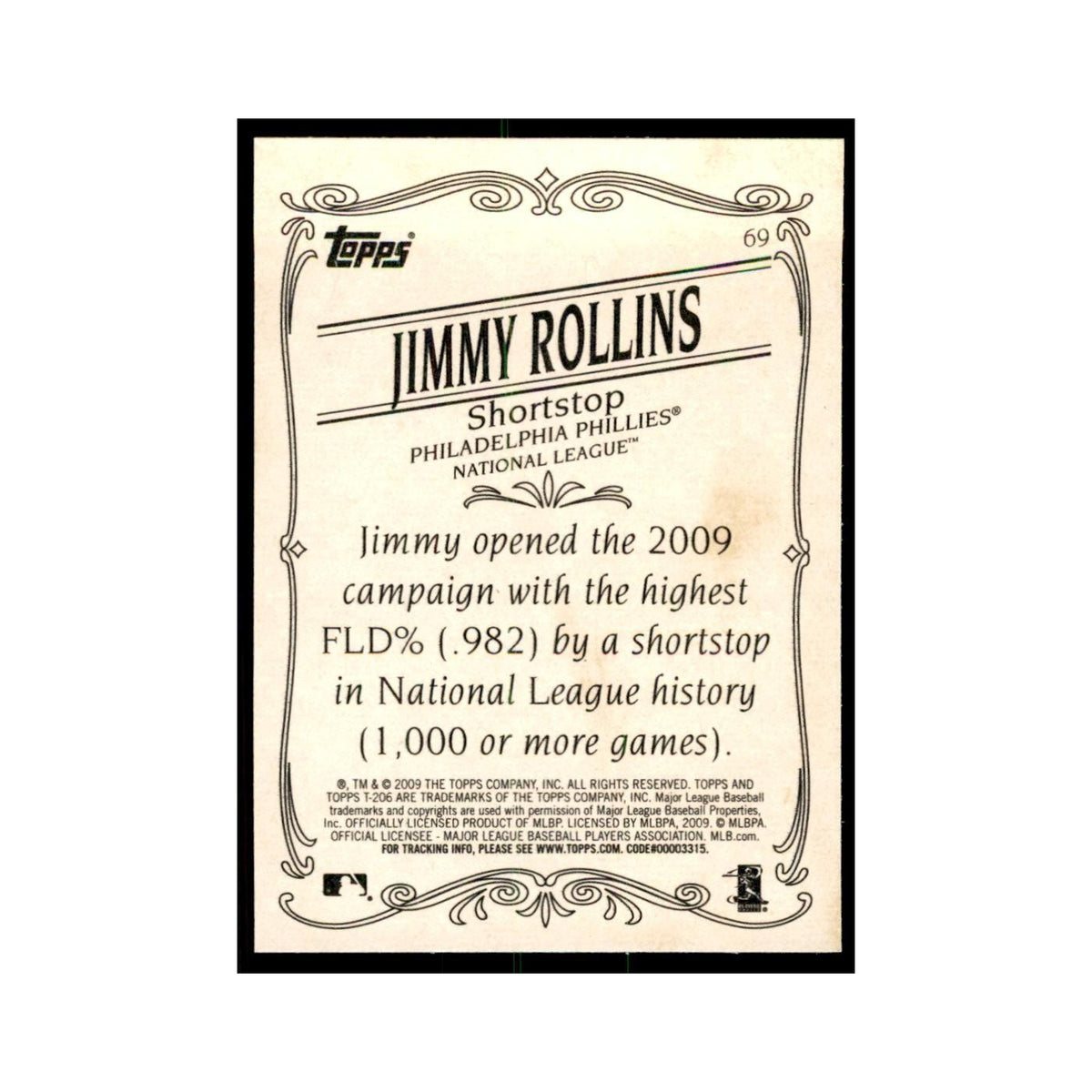 2009 Topps 206 Jimmy Rollins Baseball Cards #69