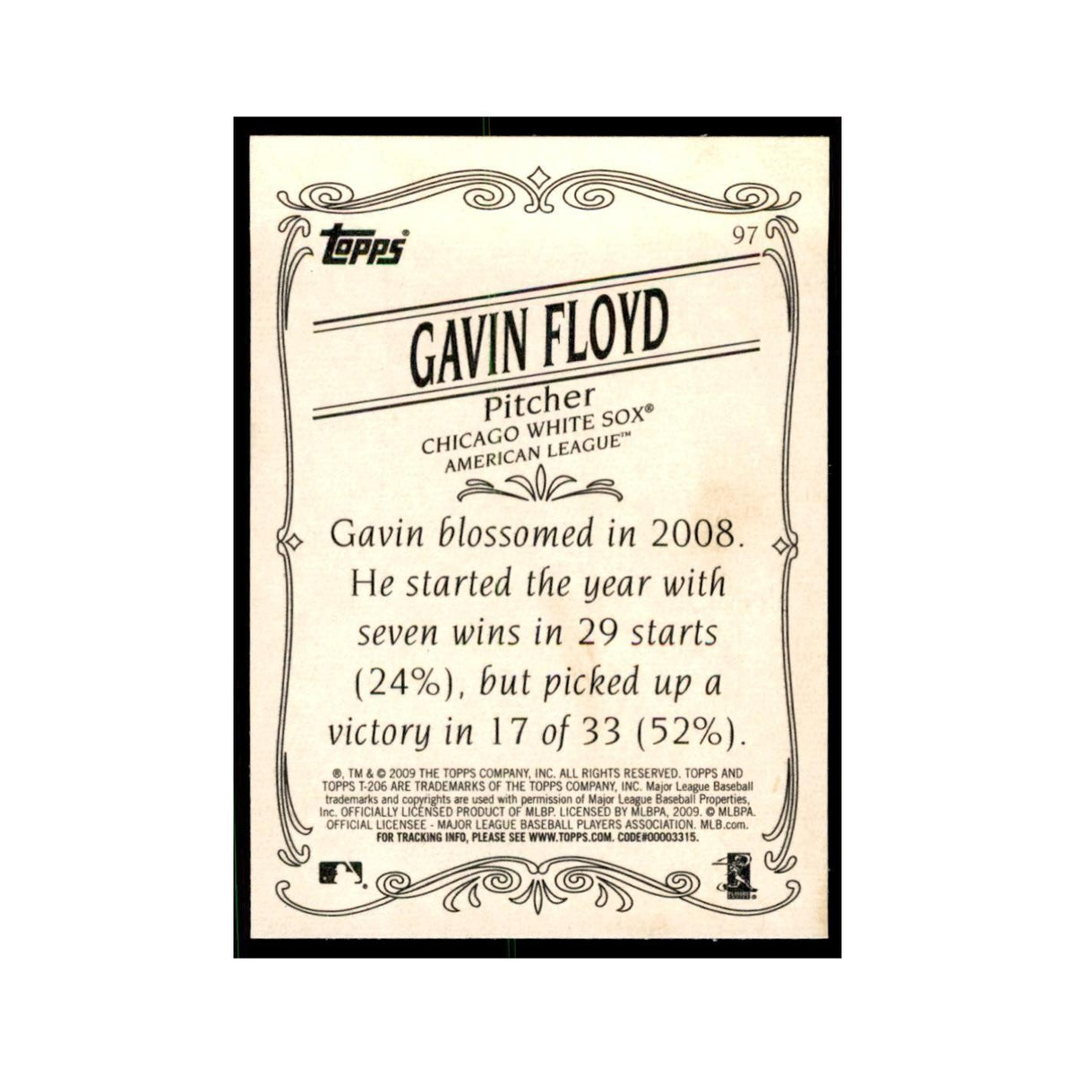 2009 Topps 206 Gavin Floyd Baseball Cards #97