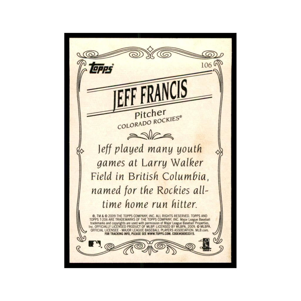2009 Topps 206 Jeff Francis Baseball Cards #106