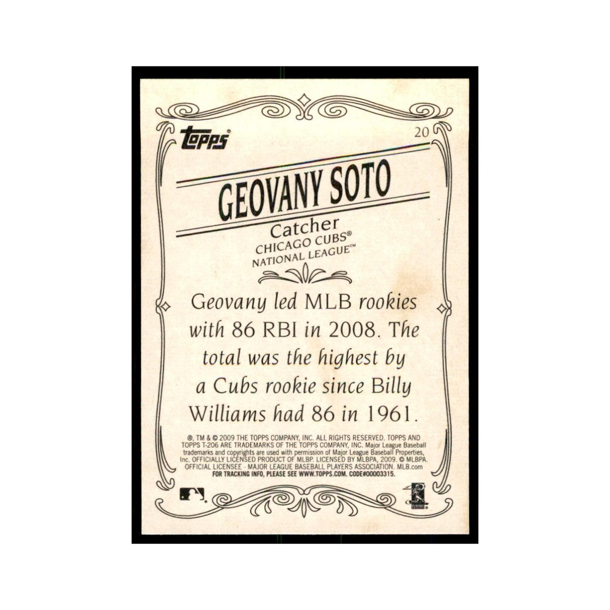 2009 Topps 206 Geovany Soto Baseball Cards #20