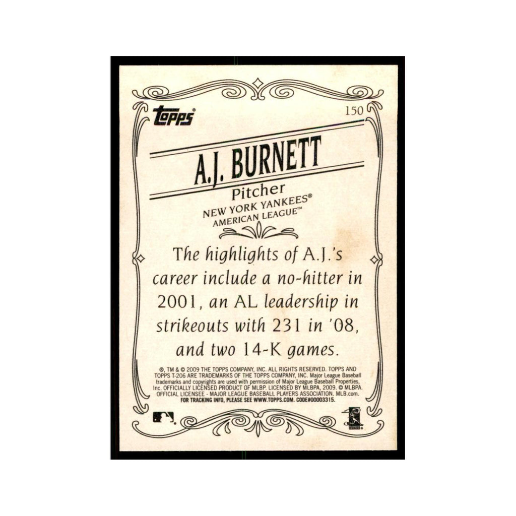 2009 Topps 206 A.J. Burnett Baseball Cards #150