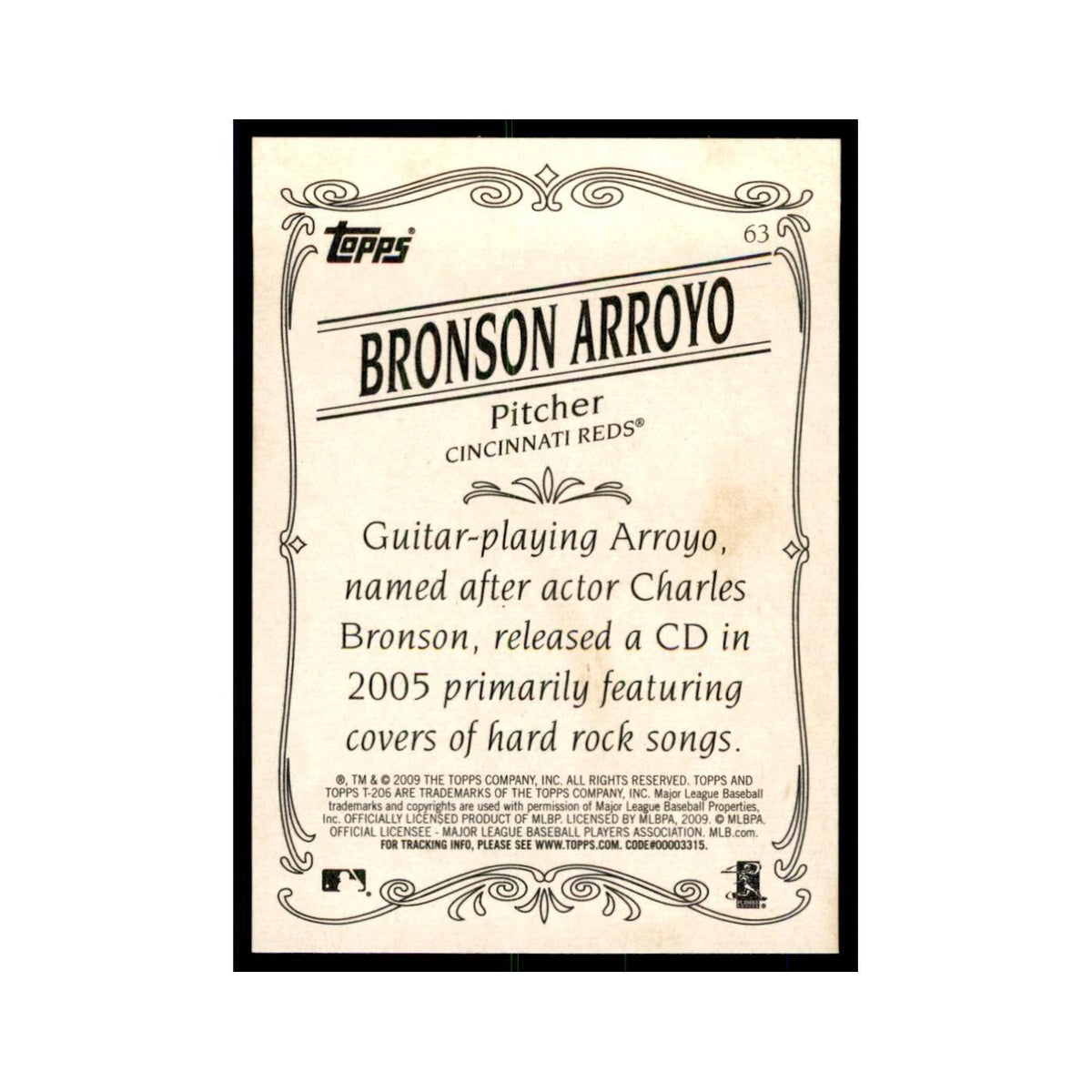 2009 Topps 206 Bronson Arroyo Baseball Cards #63
