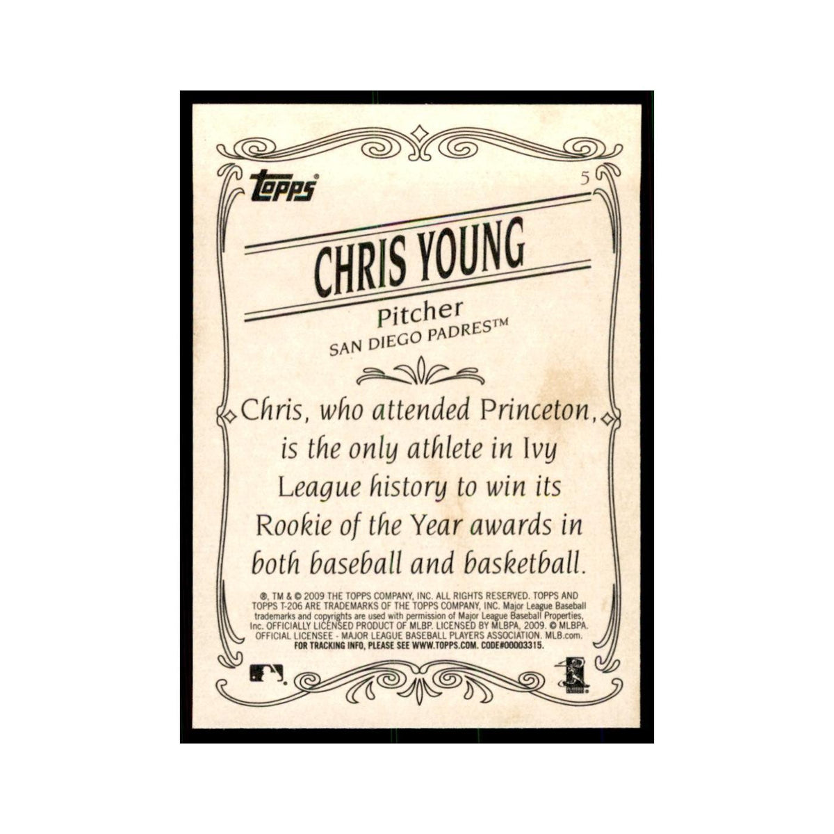 2009 Topps 206 Chris Young Baseball Cards #5