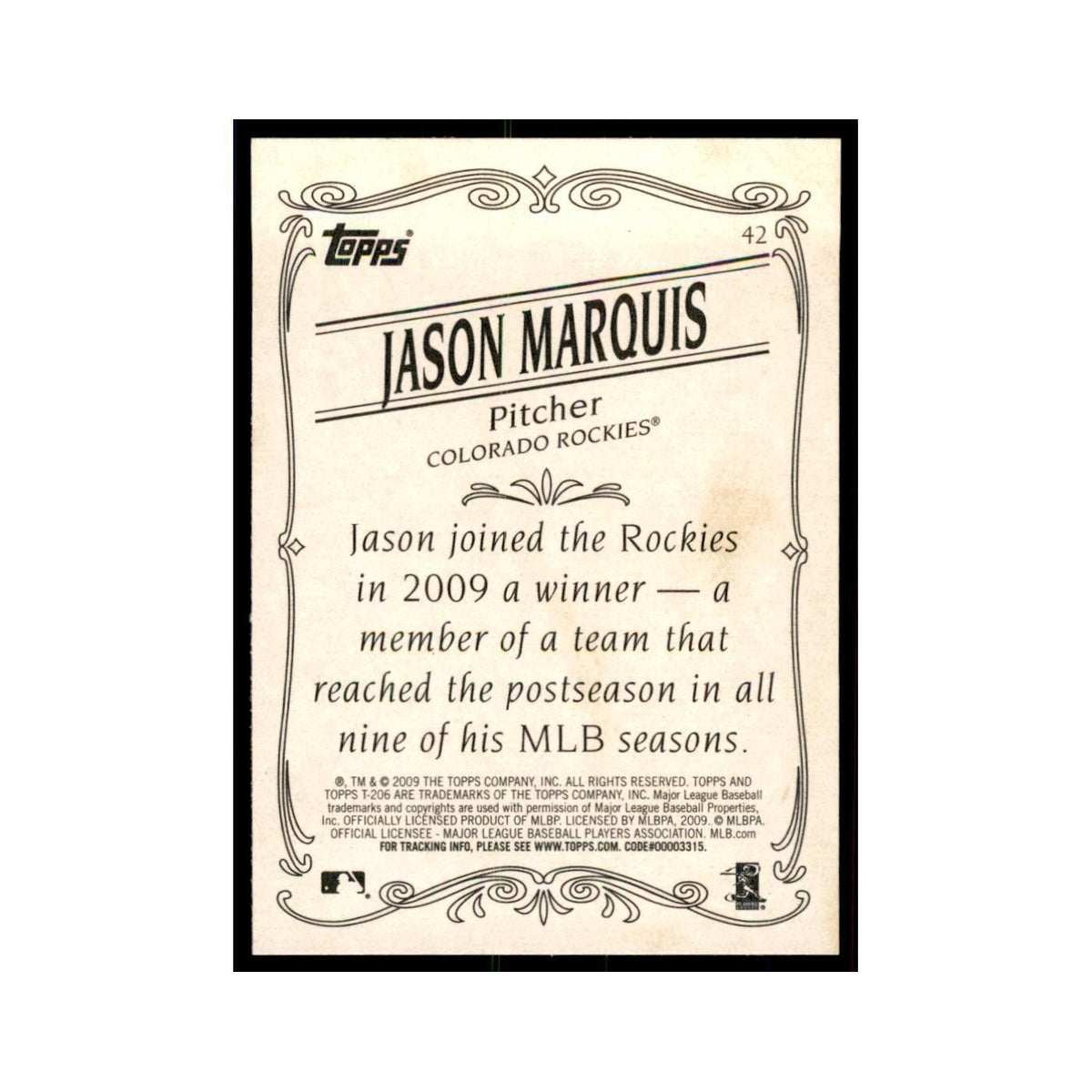 2009 Topps 206 Jason Marquis Baseball Cards #42