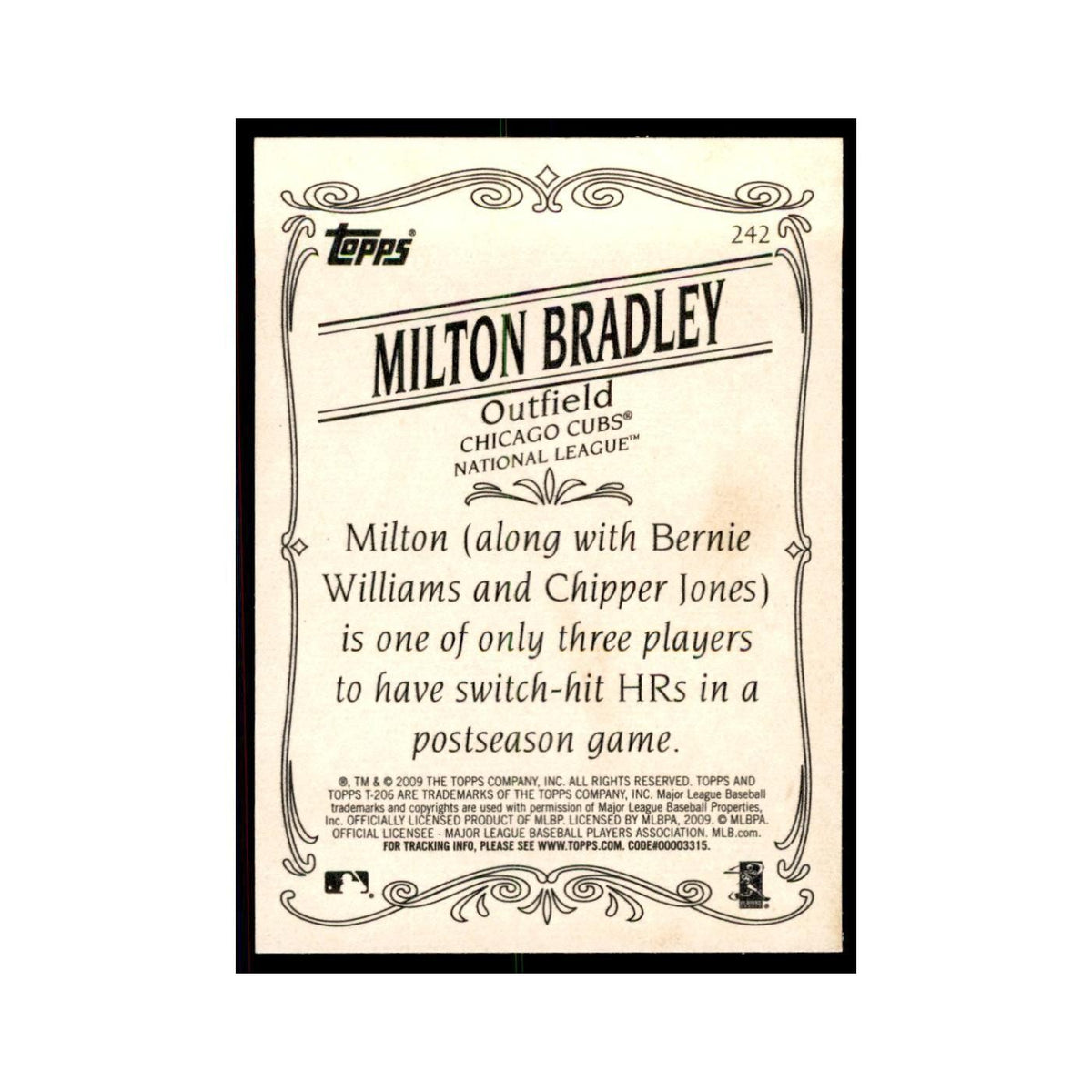 2009 Topps 206 Milton Bradley Baseball Cards #242