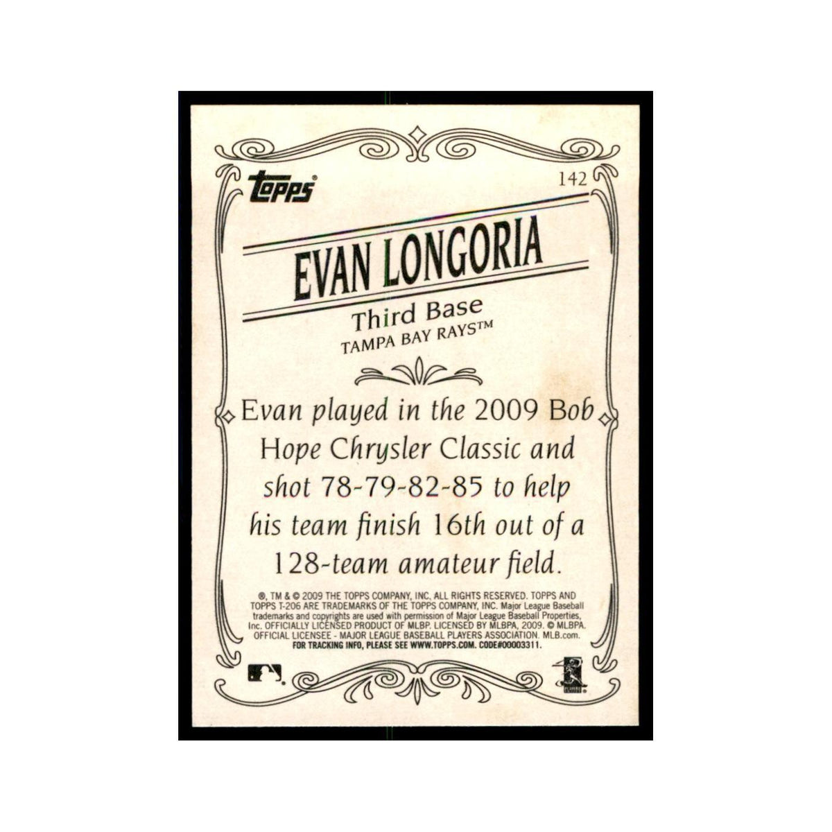 2009 Topps 206 Evan Longoria Baseball Cards #142