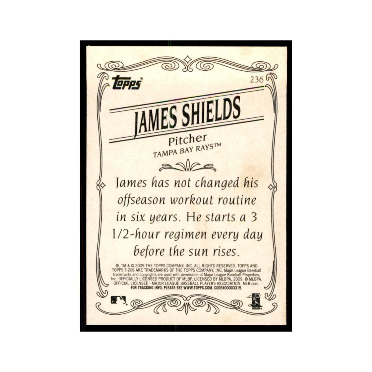 2009 Topps 206 James Shields Baseball Cards #236