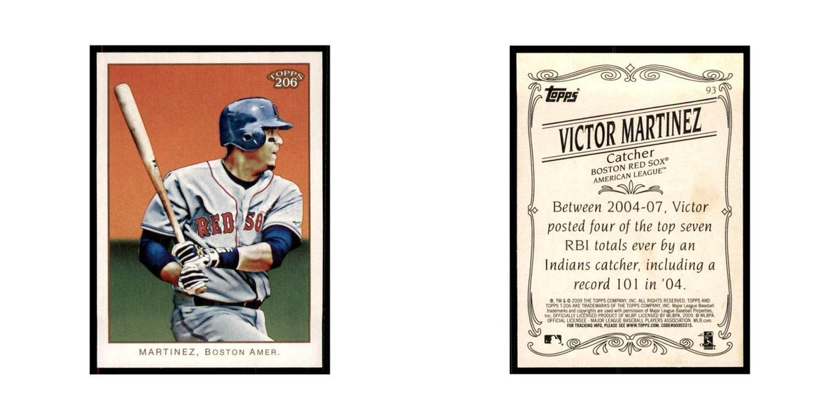 2009 Topps 206 Victor Martinez Baseball Cards #93