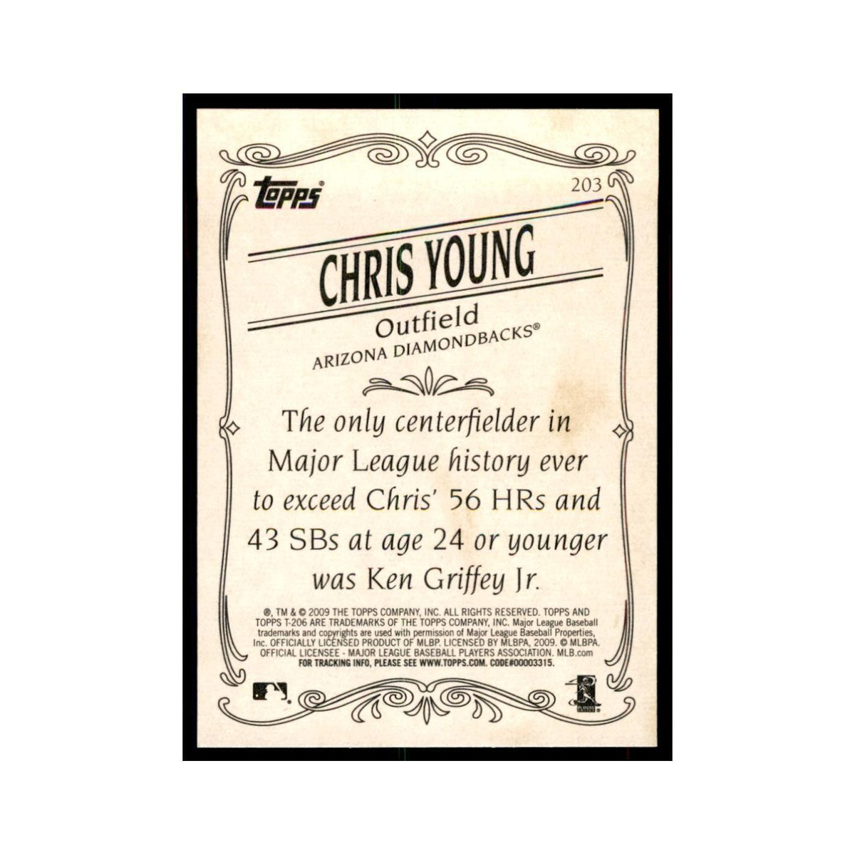 2009 Topps 206 Chris Young Baseball Cards #203