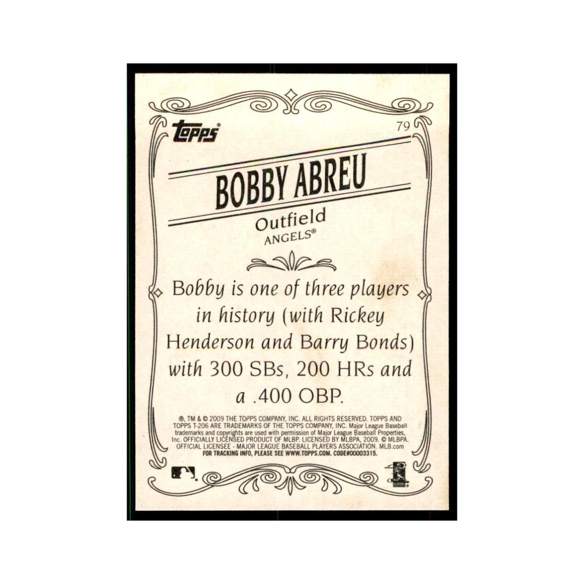 2009 Topps 206 Bobby Abreu Baseball Cards #79