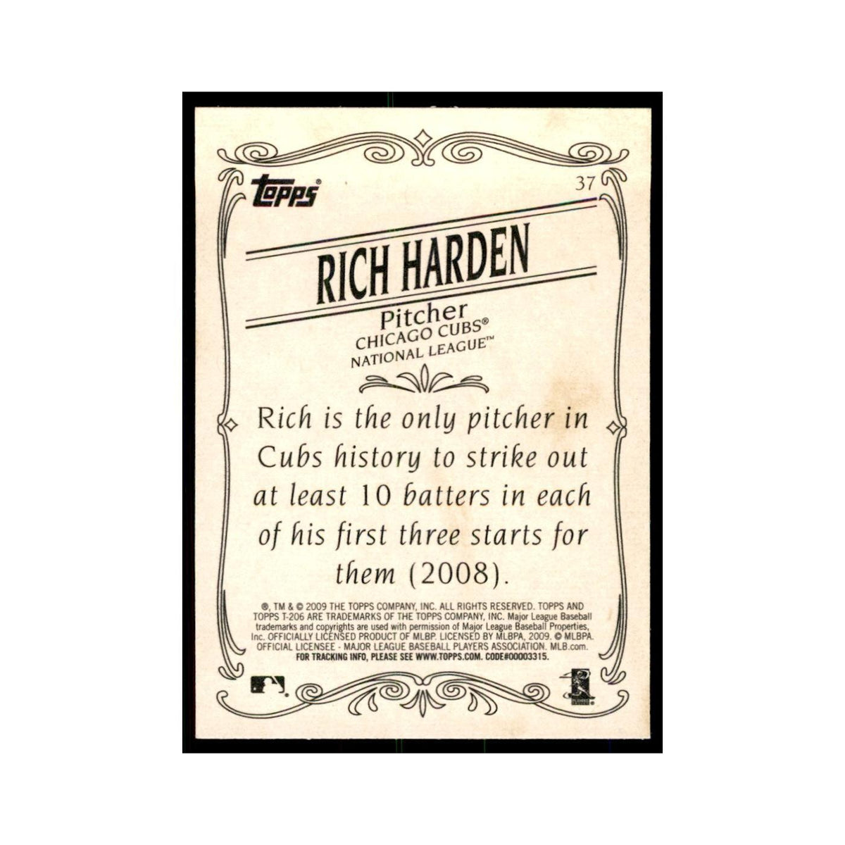 2009 Topps 206 Rich Harden Baseball Cards #37