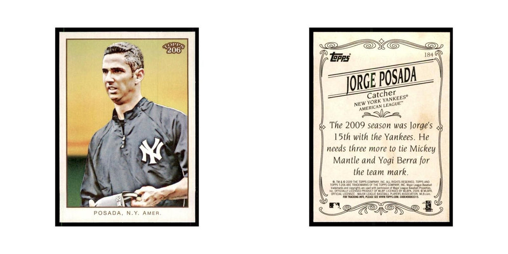 2009 Topps 206 Jorge Posada Baseball Cards #184