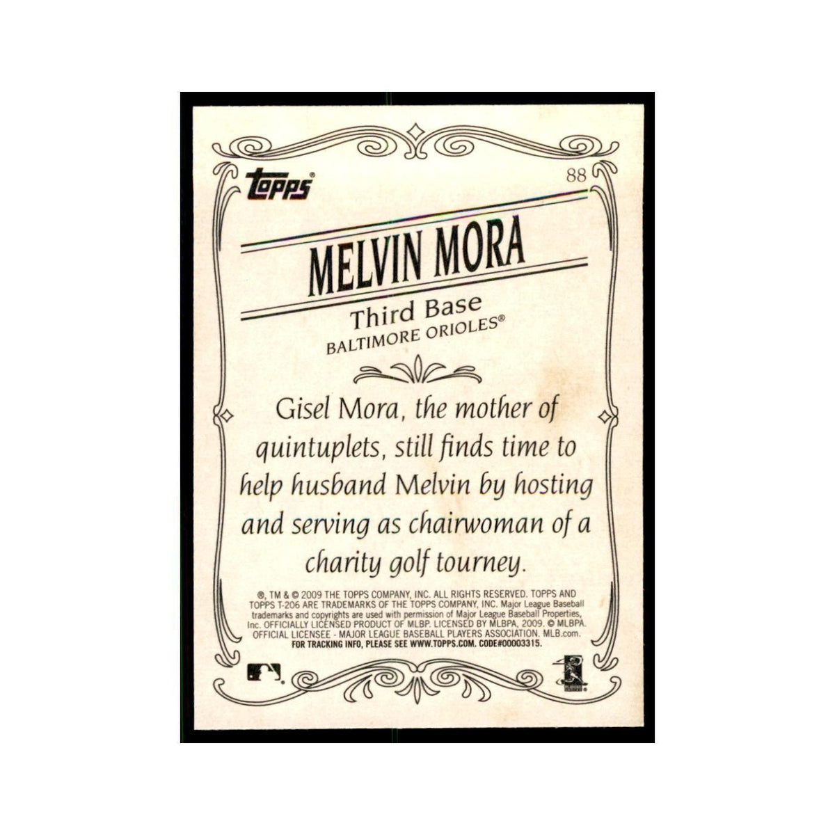 2009 Topps 206 Melvin Mora Baseball Cards #88