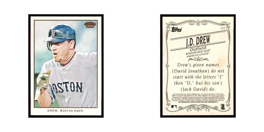 2009 Topps 206 J.D. Drew Baseball Cards #101
