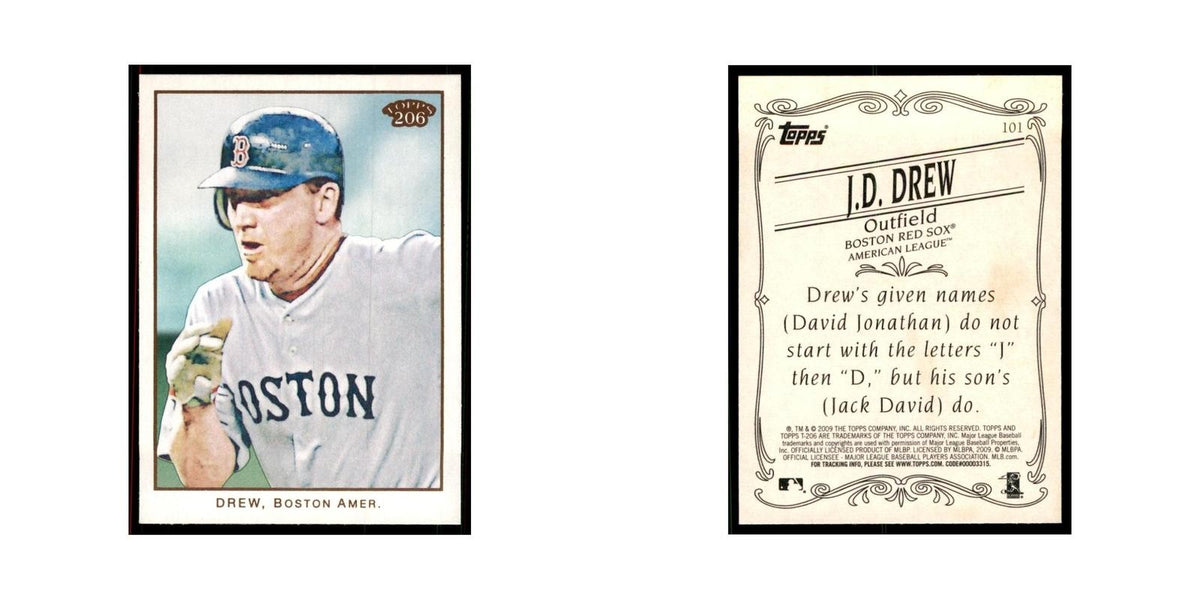 2009 Topps 206 J.D. Drew Baseball Cards #101