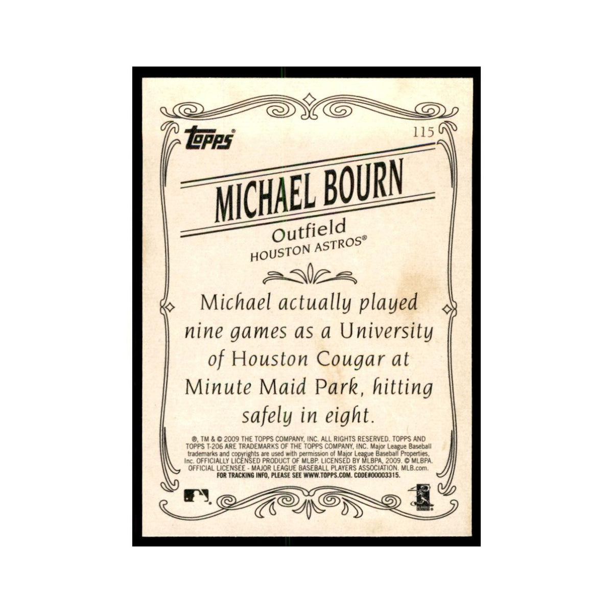 2009 Topps 206 Michael Bourn Baseball Cards #115