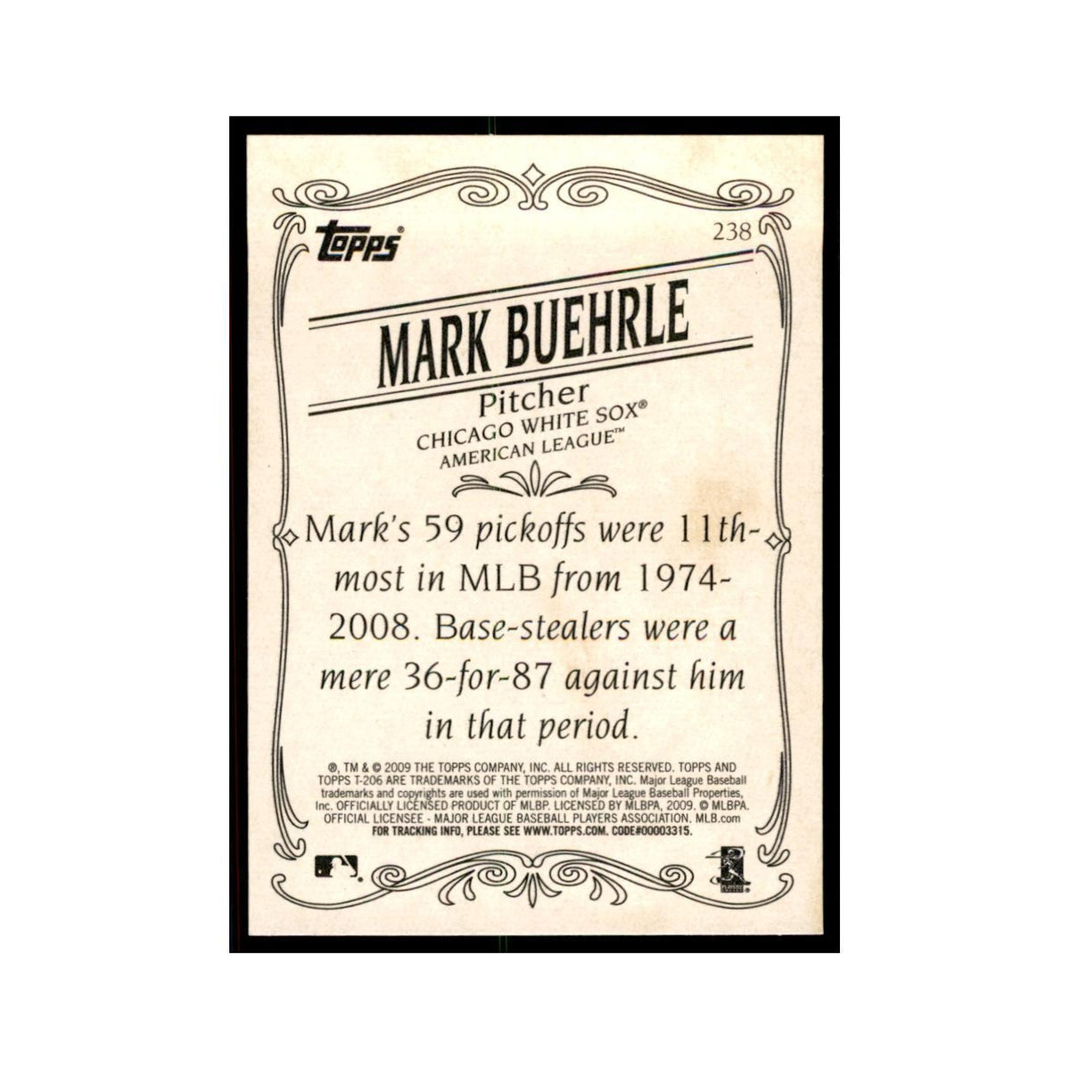 2009 Topps 206 Mark Buehrle Baseball Cards #238