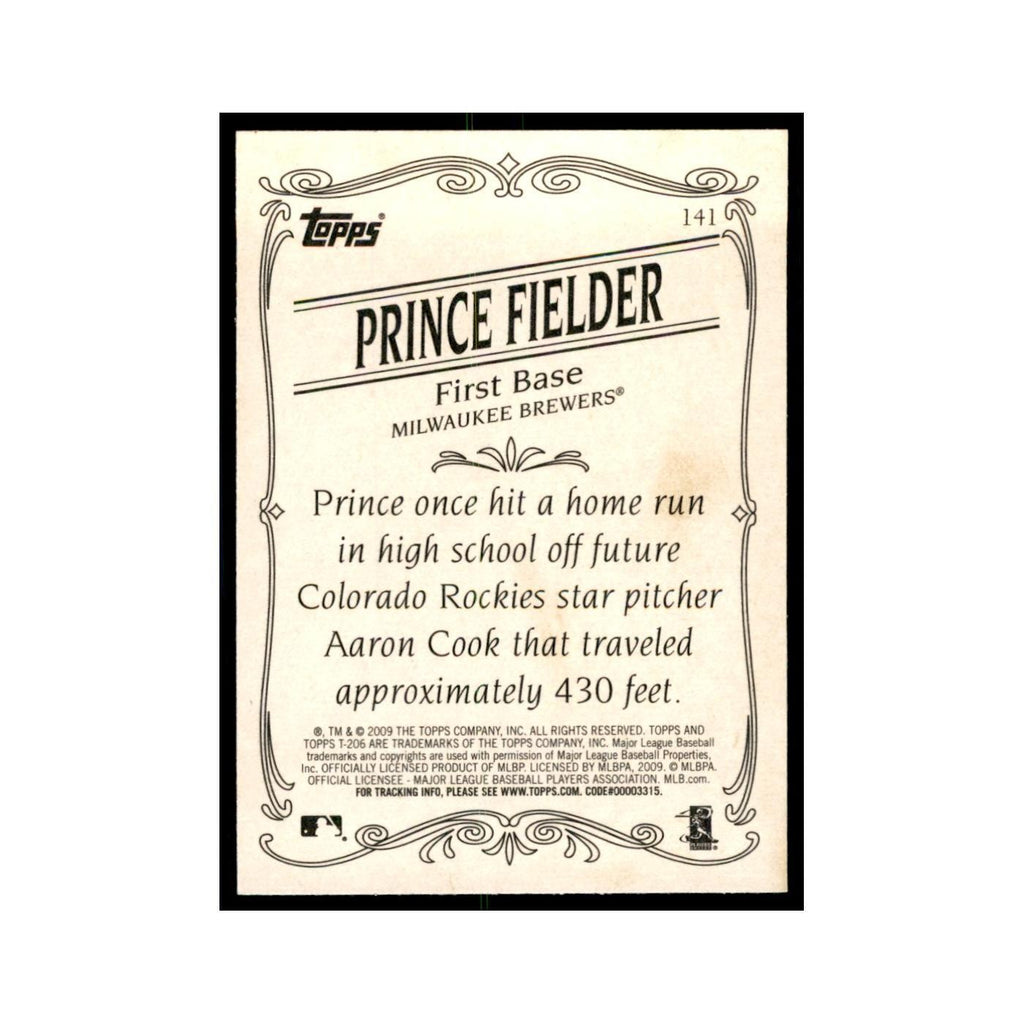 2009 Topps 206 Prince Fielder Baseball Cards #141