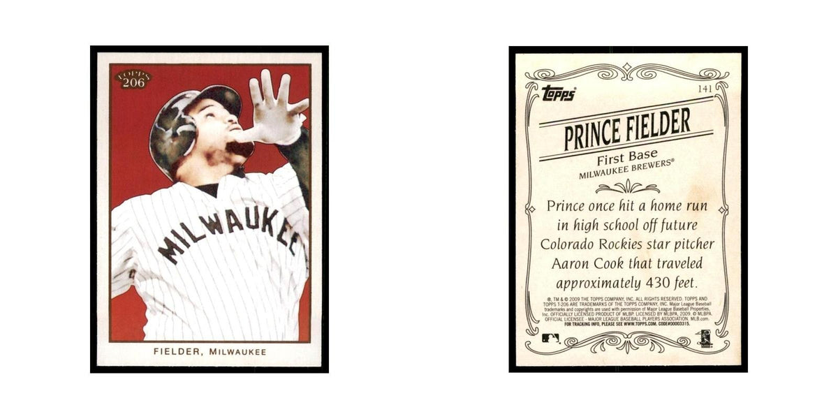 2009 Topps 206 Prince Fielder Baseball Cards #141