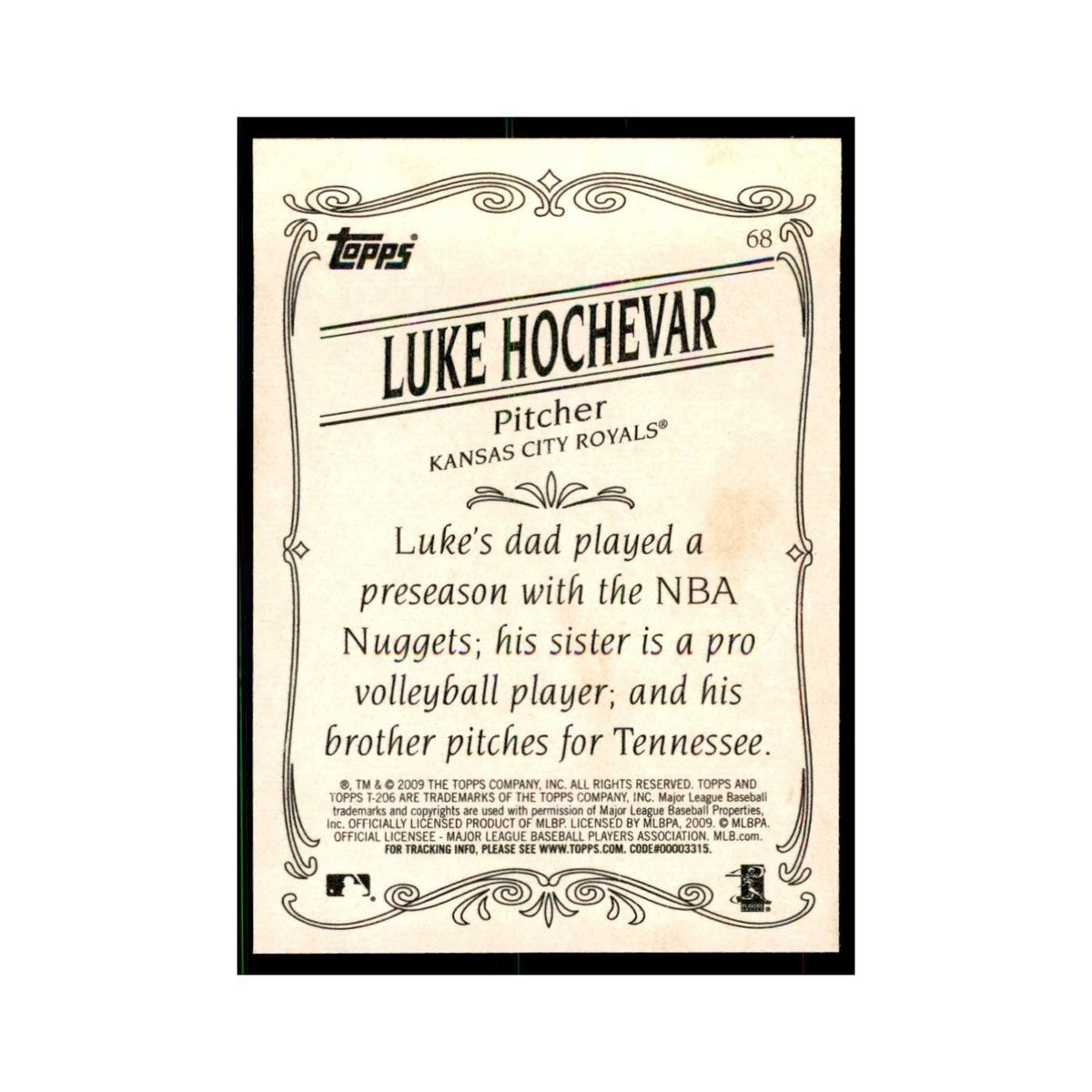 2009 Topps 206 Luke Hochevar Baseball Cards #68