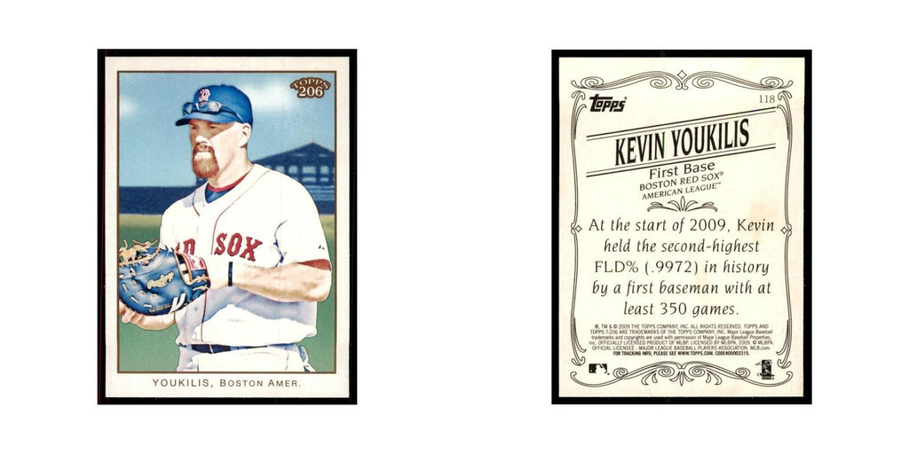 2009 Topps 206 Kevin Youkilis Baseball Cards #118
