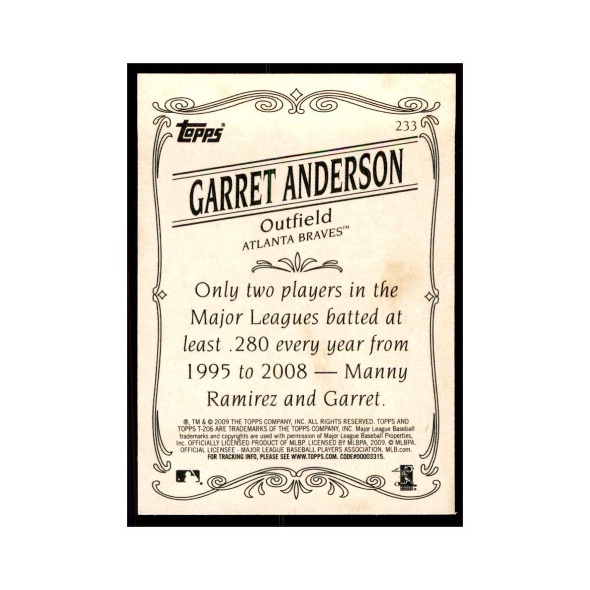 2009 Topps 206 Garret Anderson Baseball Cards #233