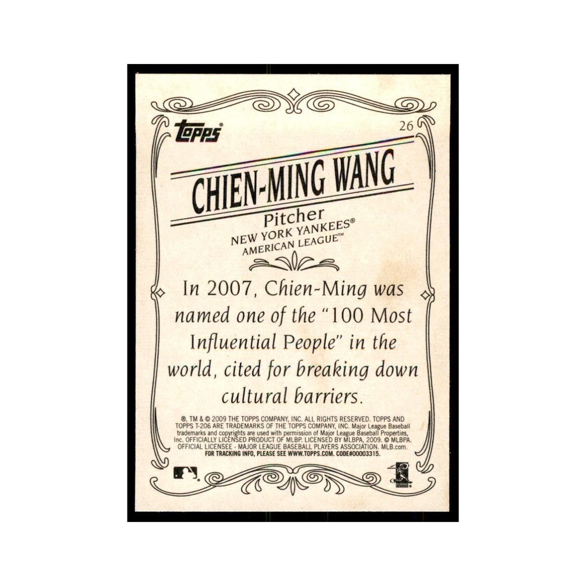 2009 Topps 206 Chien-Ming Wang Baseball Cards #26