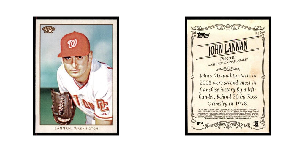 2009 Topps 206 John Lannan Baseball Cards #91