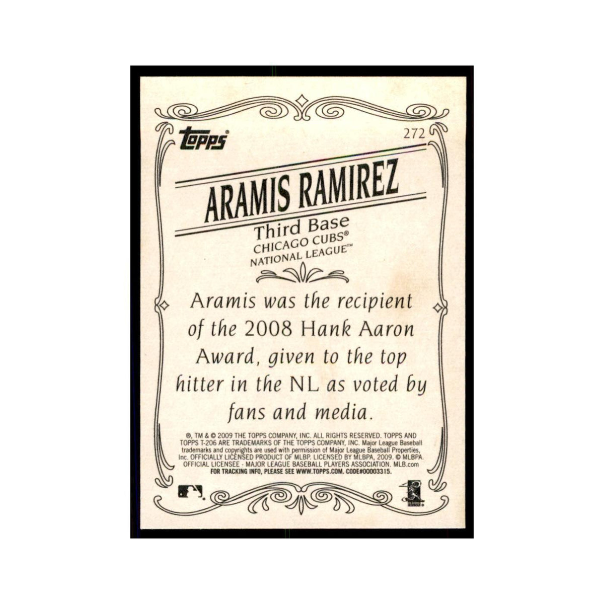 2009 Topps 206 Aramis Ramirez Baseball Cards #272