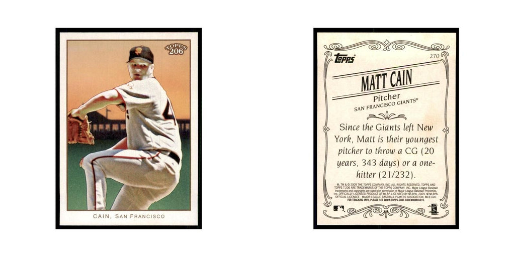 2009 Topps 206 Matt Cain Baseball Cards #270