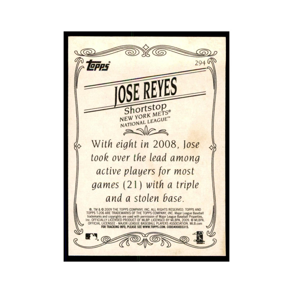 2009 Topps 206 Jose Reyes Baseball Cards #294