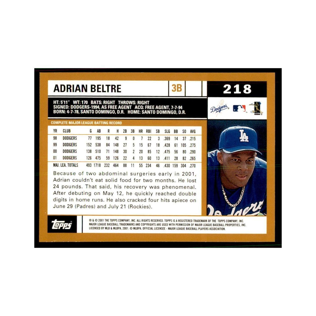 2002 Topps Home Team Advantage Adrian Beltre Baseball Cards #218