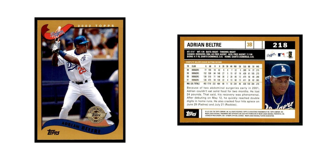 2002 Topps Home Team Advantage Adrian Beltre Baseball Cards #218