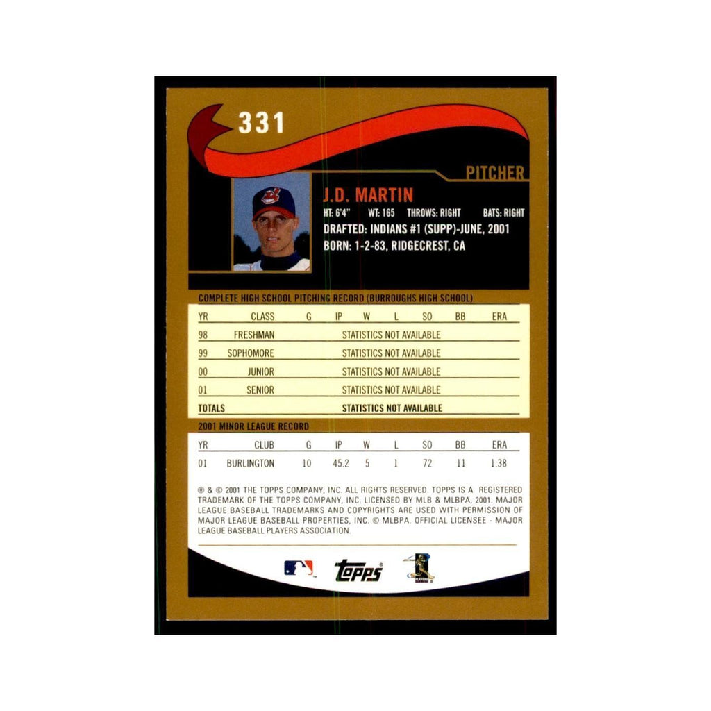 2002 Topps Home Team Advantage J.D. Martin Baseball Cards #331