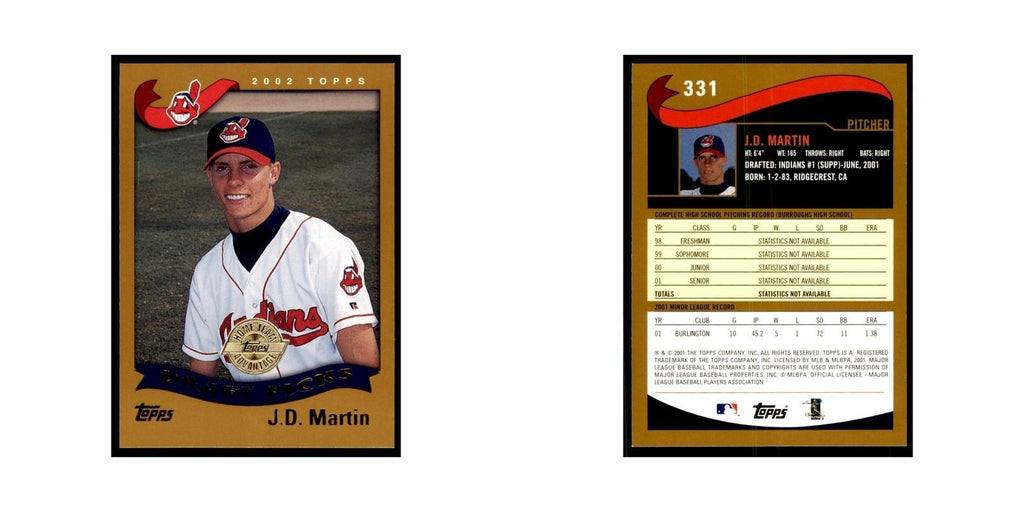 2002 Topps Home Team Advantage J.D. Martin Baseball Cards #331